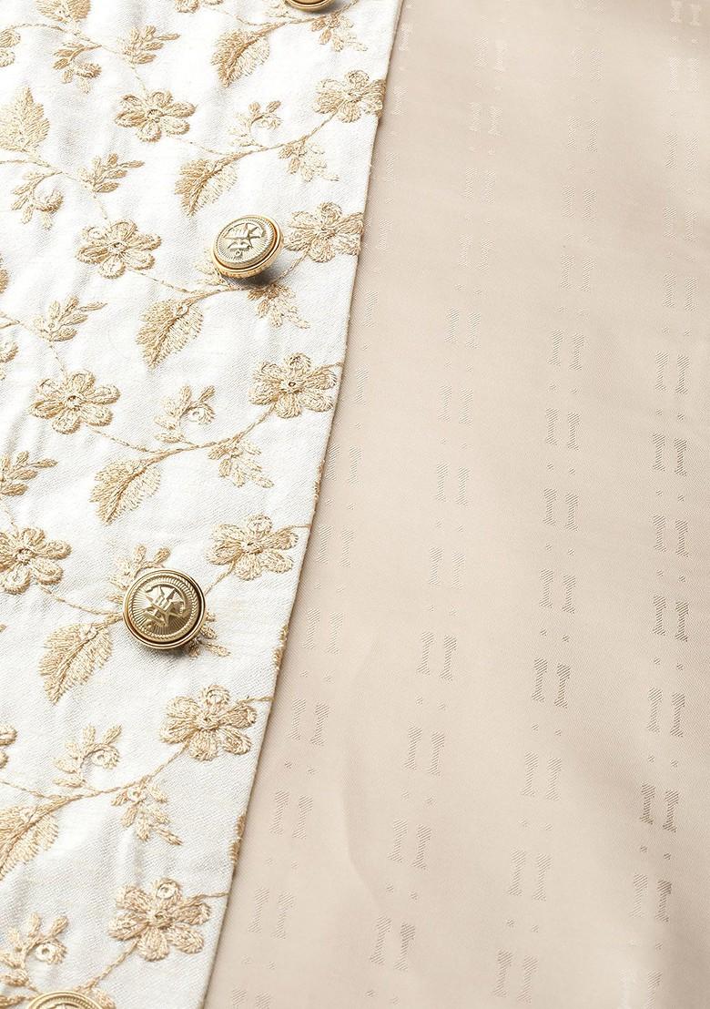 Maroon Solid Poly Blend Kurta Set For Men