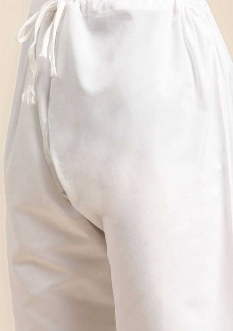 Pink Mirror Work Cotton Kurta Set For Men