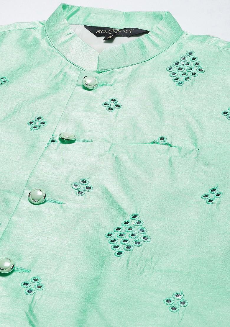 Yellow Solid Cotton Kurta Set For Men