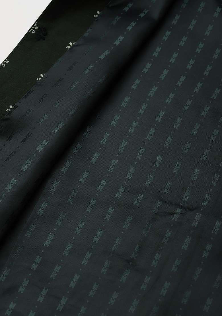 Navy Blue Ethnic Motifs Poly Blend Kurta Set For Men - Indya