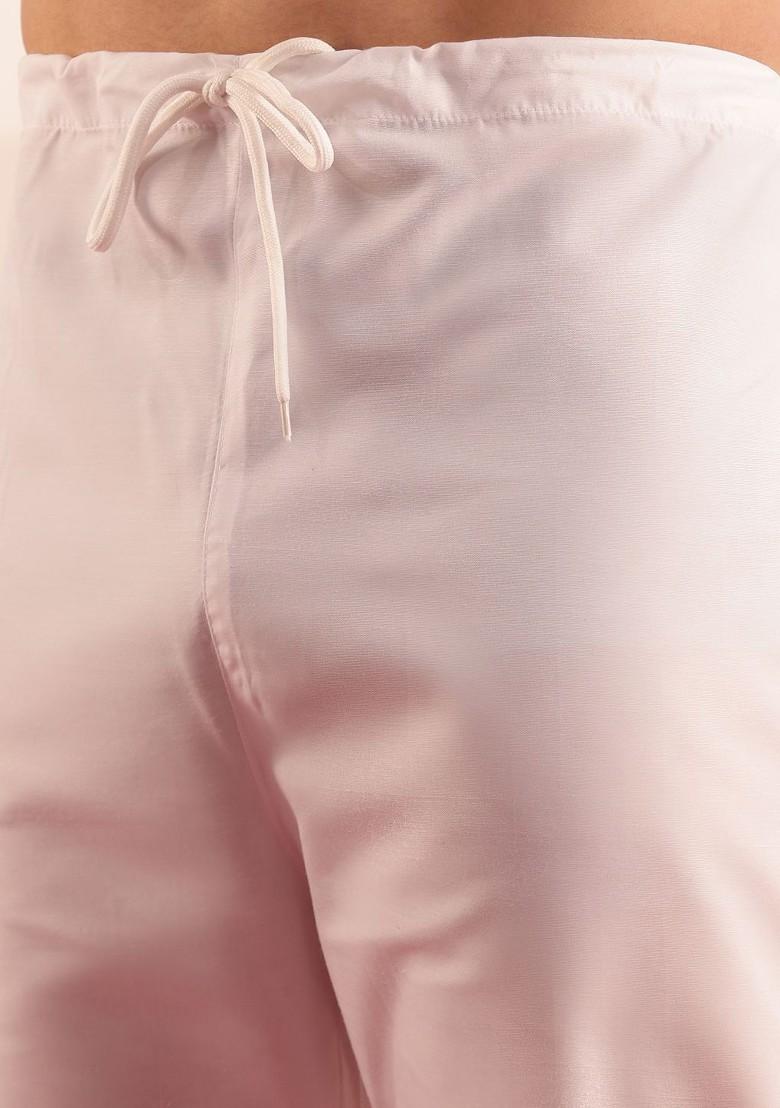 Red Printed Poly Blend Kurta Set For Men