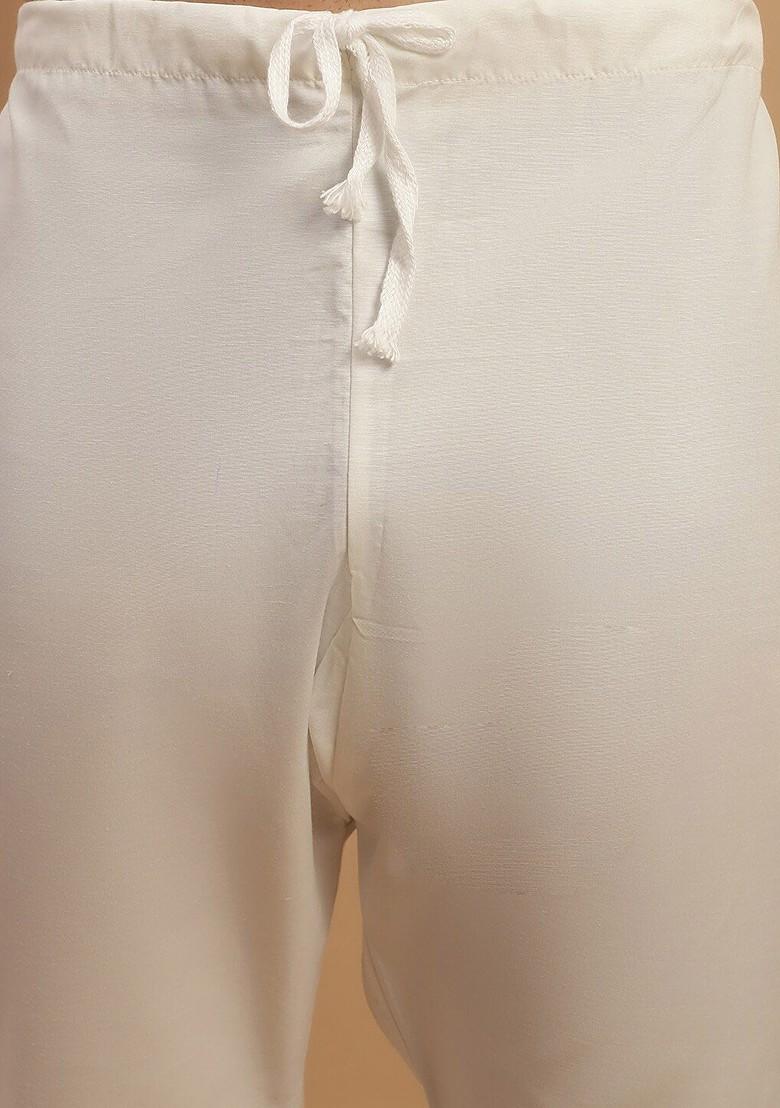 Navy Blue Embroidered Poly Blend Kurta Set For Men