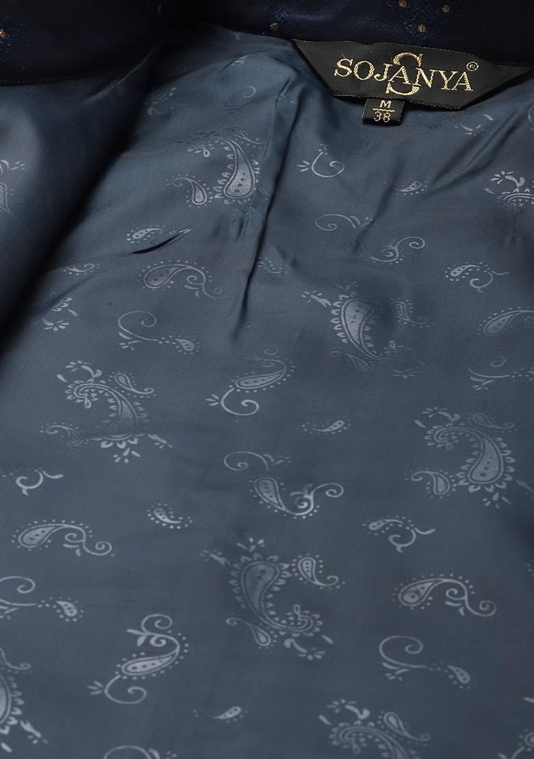 Pink Ethnic Motifs Poly Blend Kurta Set For Men