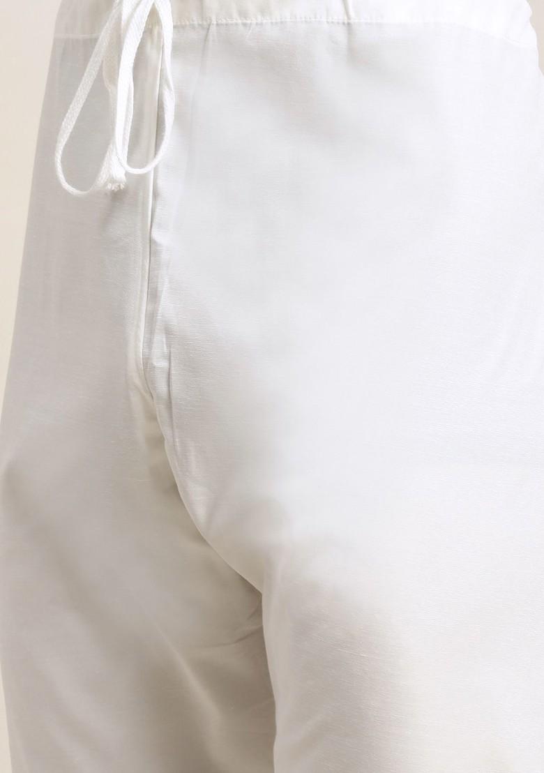 Gold Mirror Work Cotton Kurta Set For Men