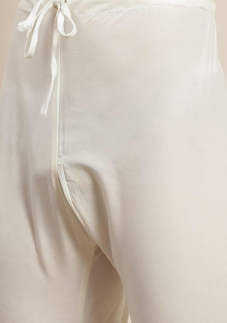 Beige Floral Print Cotton Kurta Set For Men