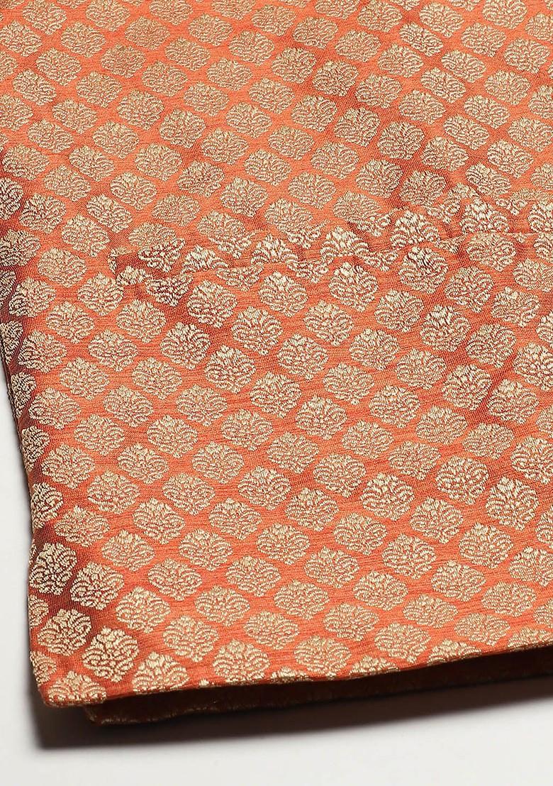 Black Ethnic Motifs Cotton Kurta Set For Men