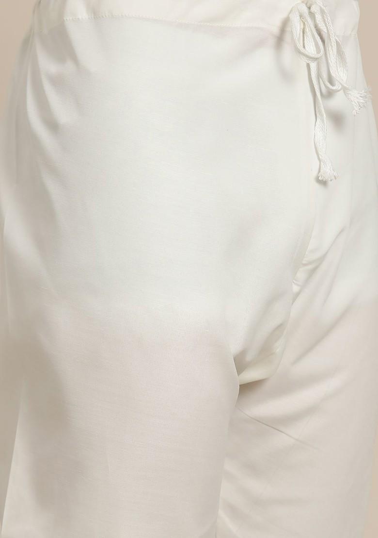 Teal Blue Woven Poly Blend Kurta Set For Men