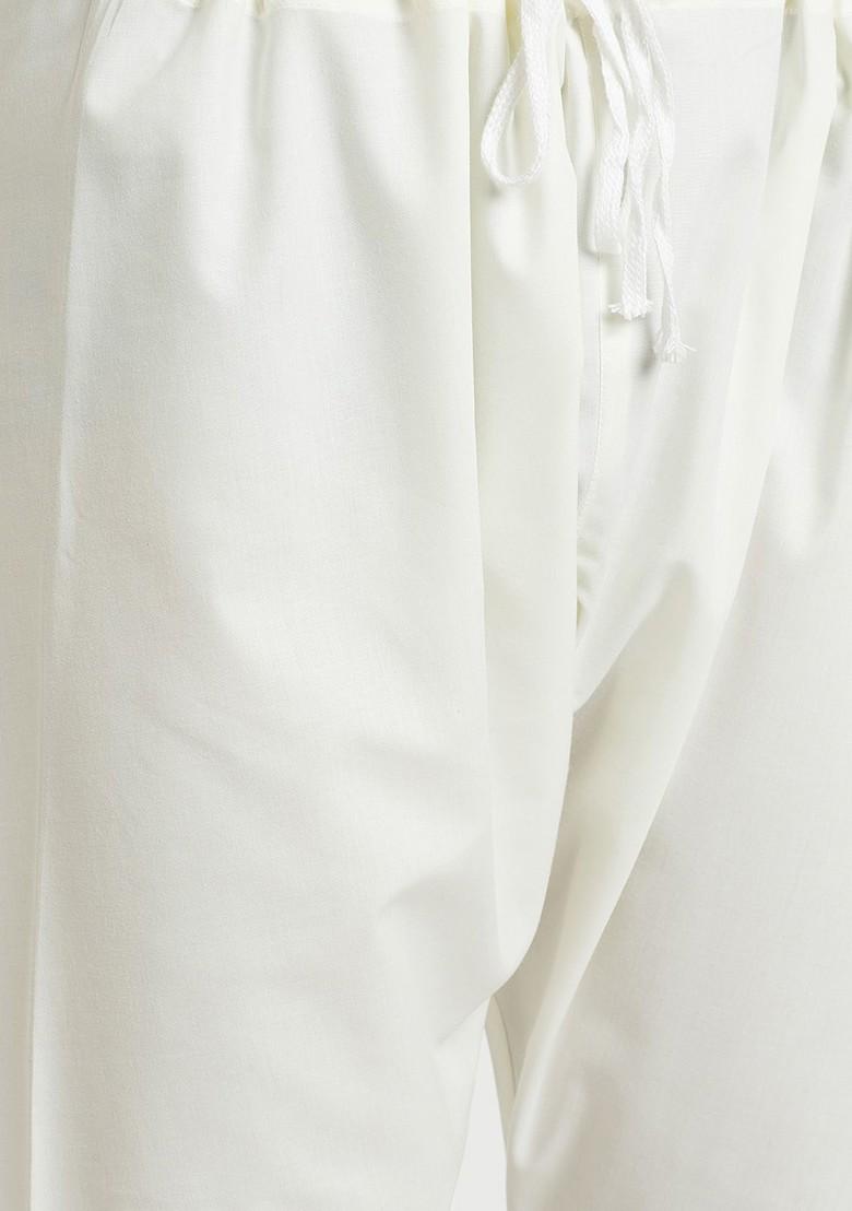 Beige Printed Poly Blend Kurta Set For Men