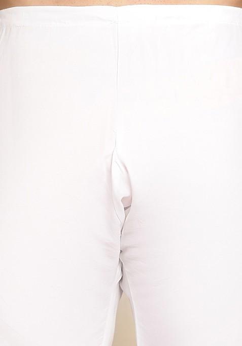 Green Embroidered Cotton Kurta Set For Men