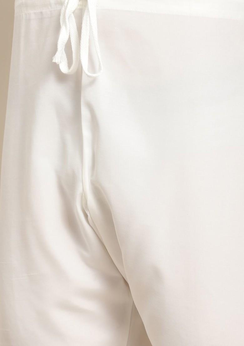 Blue Mirror Work Poly Blend Kurta Set For Men