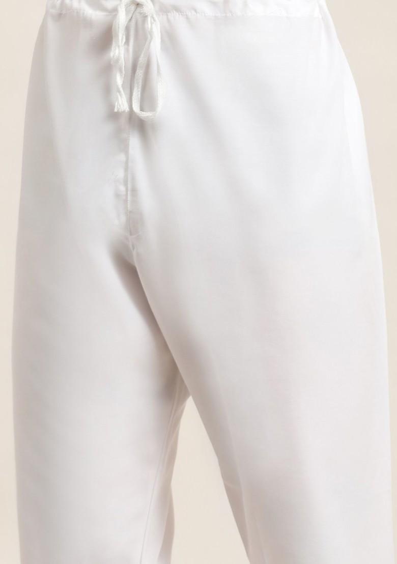 Gold Embroidered Silk Kurta Set For Men