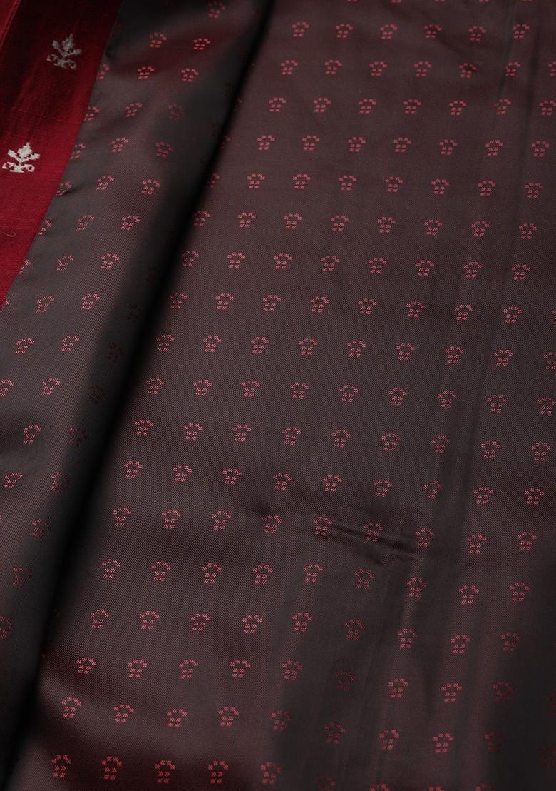 Olive Ethnic Motifs Poly Blend Kurta Set For Men