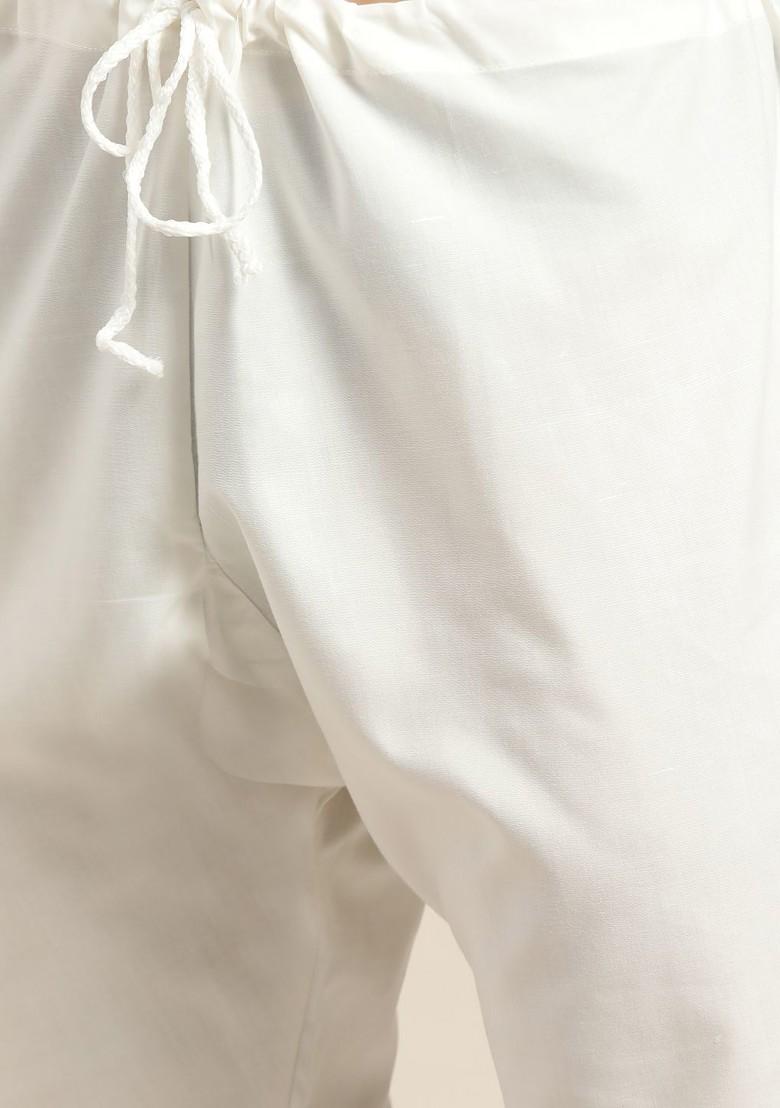 Yellow Striped Cotton Kurta Set For Men