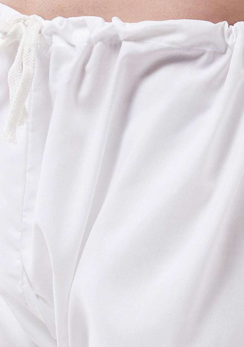 Lavender Striped Poly Blend Kurta Set For Men