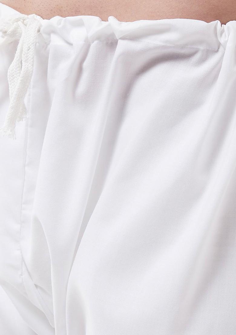 Green Striped Poly Blend Kurta Set For Men