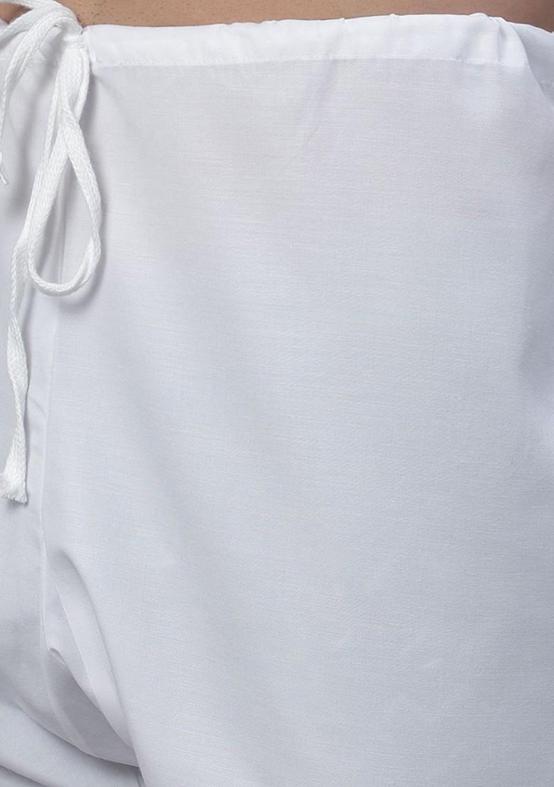 Grey Thread Work Cotton Kurta Set For Men