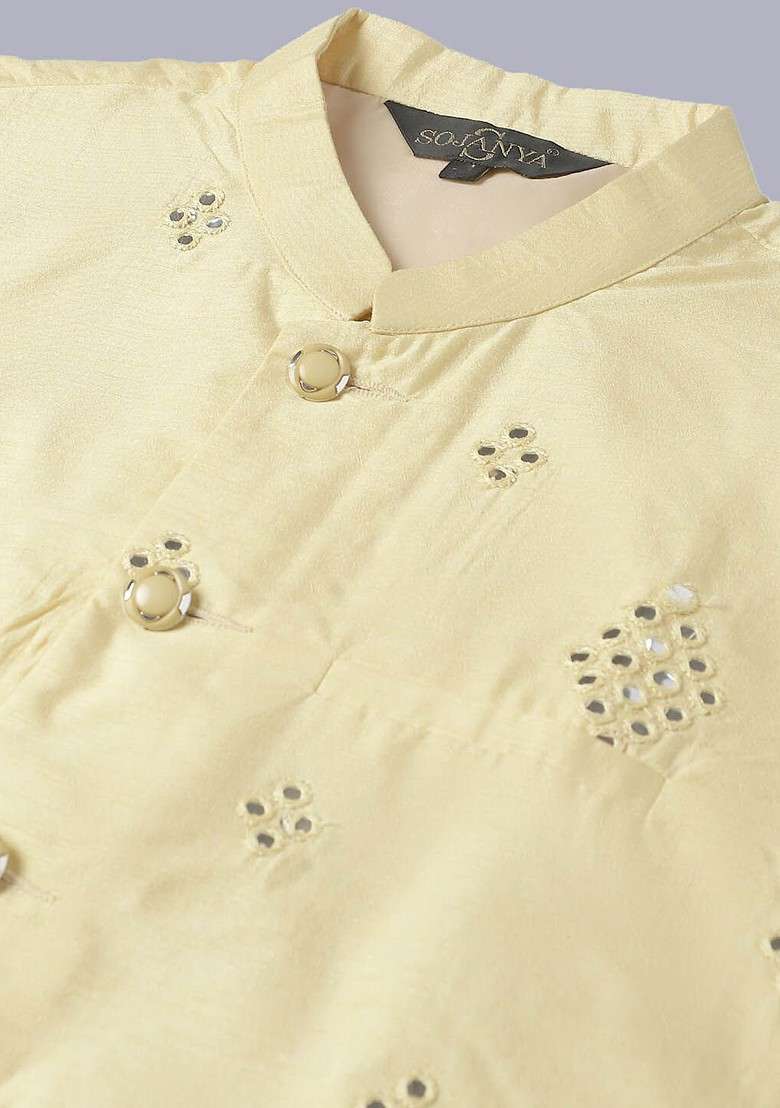 Purple Embroidered Cotton Kurta Set For Men - Indya