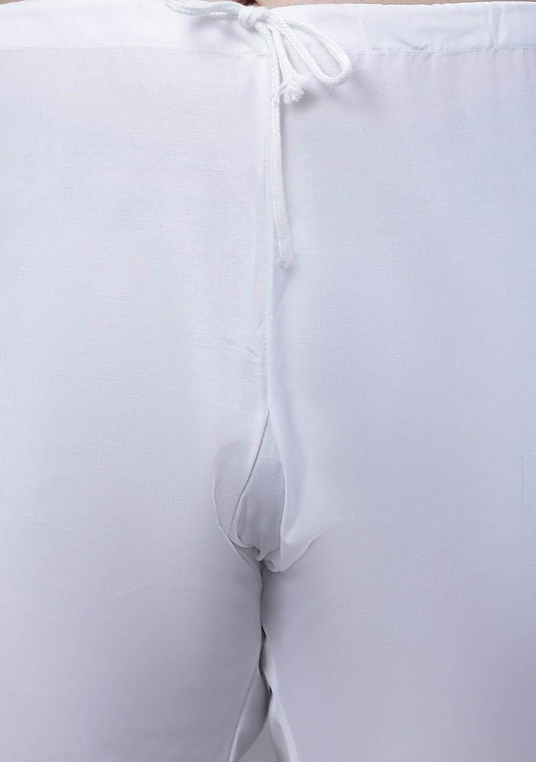 Purple Embroidered Cotton Kurta Set For Men