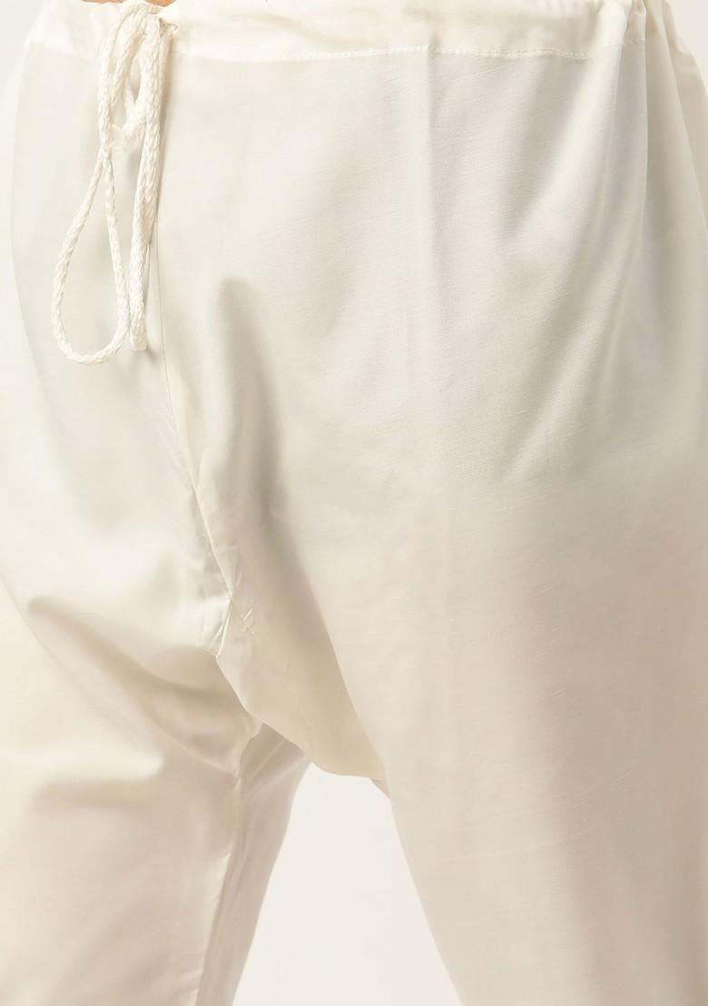 Teal Blue Ethnic Motifs Poly Blend Kurta Set For Men