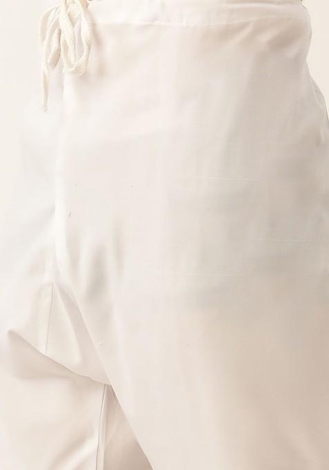 Sea Green Woven Poly Blend Kurta Set For Men