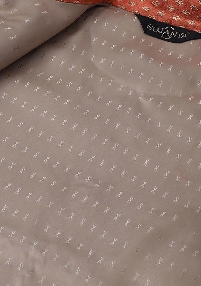 Gold Solid Poly Blend Kurta Set For Men