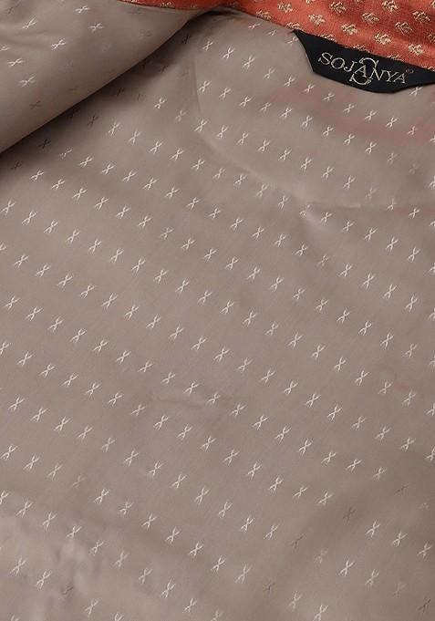 Gold Solid Poly Blend Kurta Set For Men