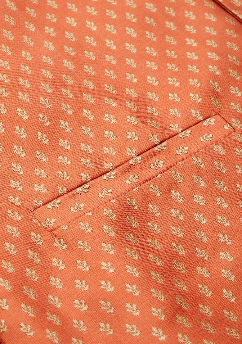 Teal Blue Solid Poly Blend Kurta Set For Men