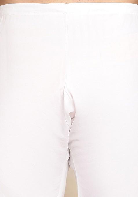 Blue Ethnic Motifs Cotton Kurta Set For Men