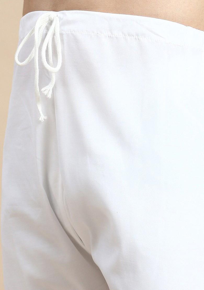 Sea Green Ethnic Motifs Cotton Kurta Set For Men