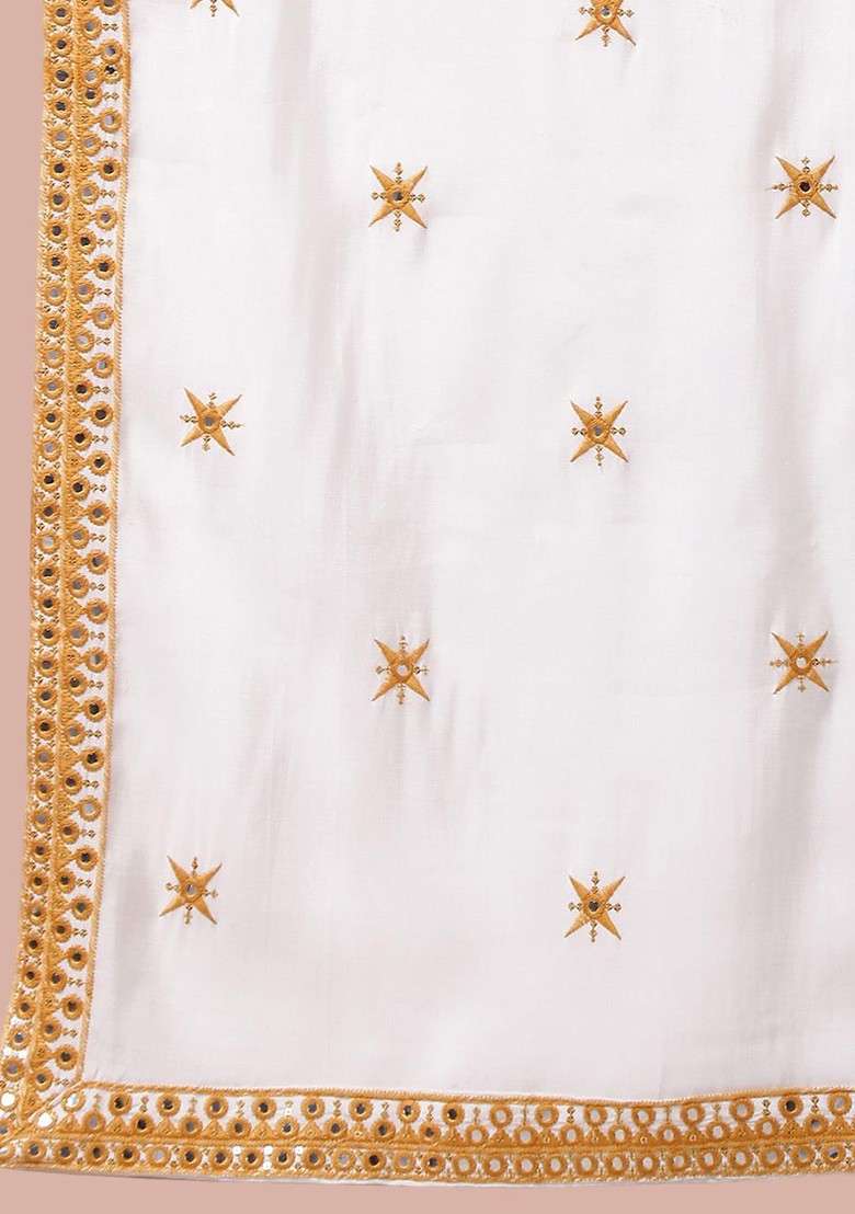 Mustard Yellow Embroidered Poly Blend Kurta Set For Men - Indya
