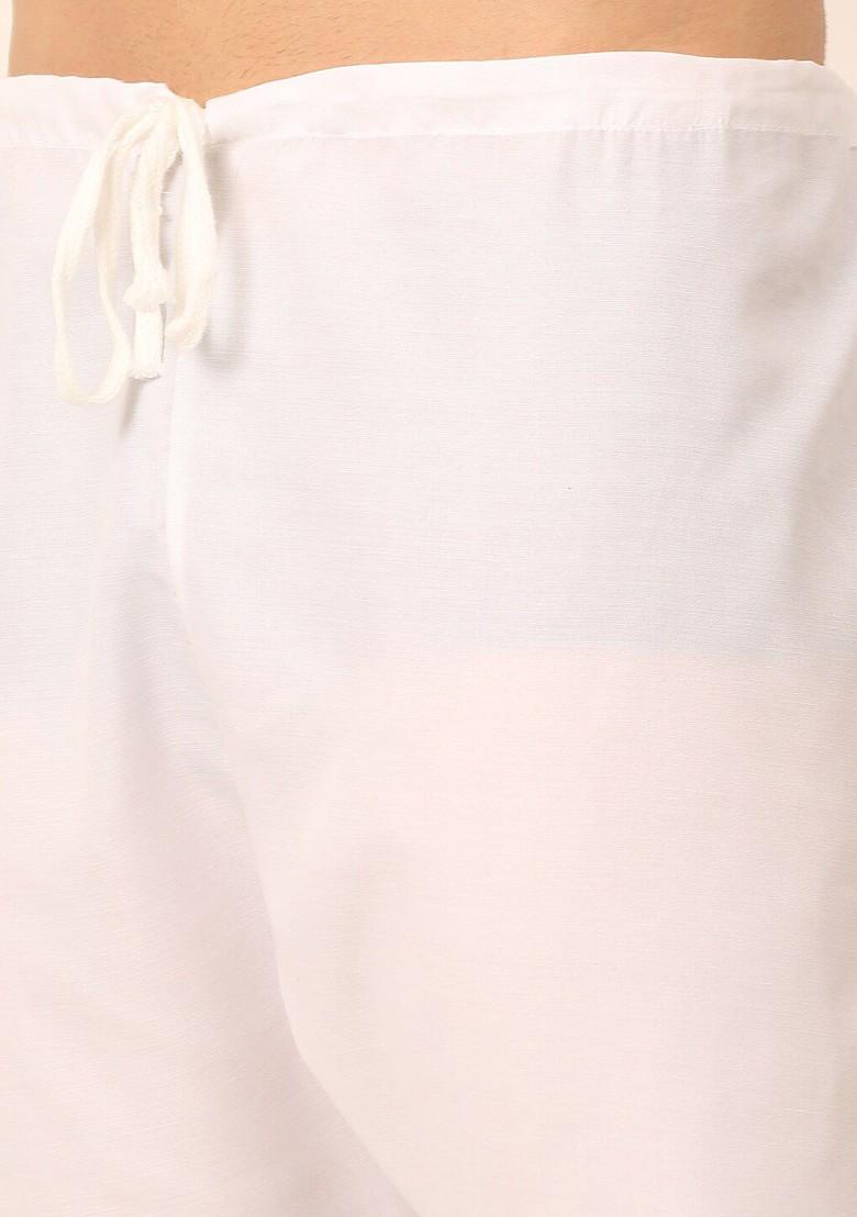 Beige Embroidered Poly Blend Kurta Set For Men