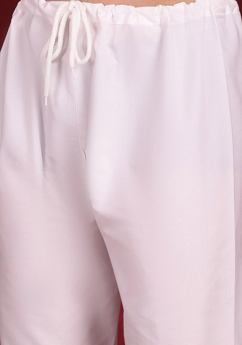 Navy Blue Printed Poly Blend Kurta Set For Men