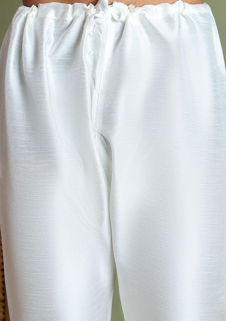 Navy Blue Printed Poly Blend Kurta Set For Men