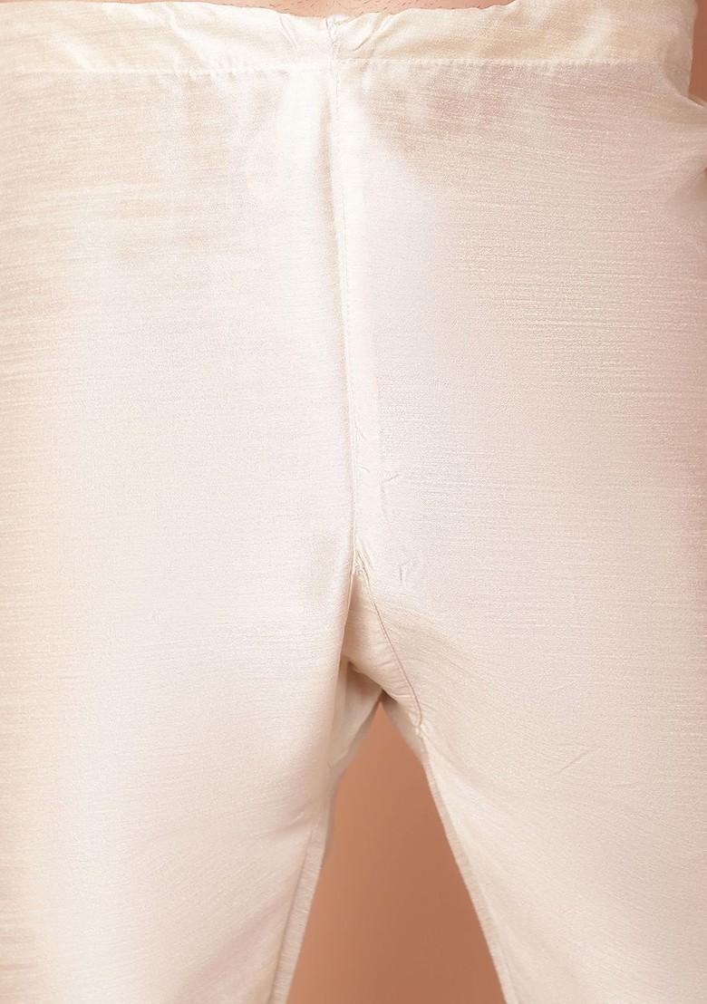 Maroon Embroidered Poly Blend Kurta Set For Men