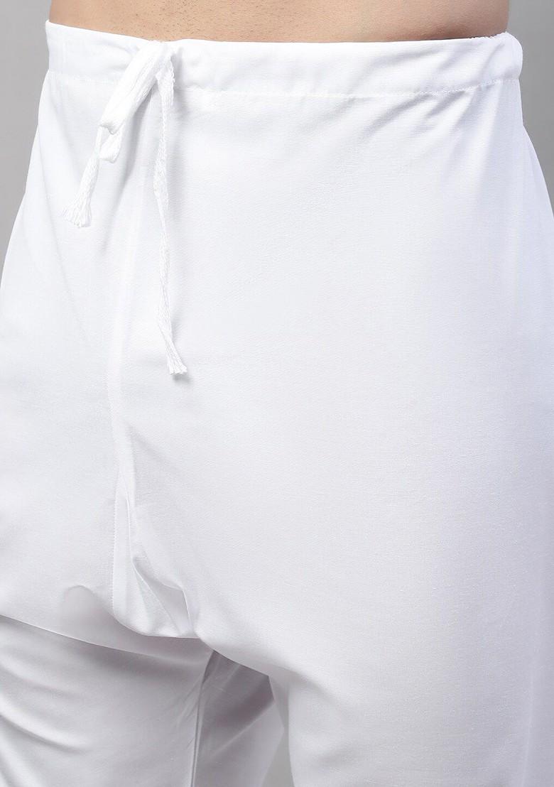 Navy Blue Woven Design Poly Blend Kurta Set For Men