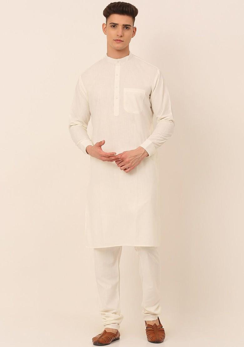 Maroon Embroidered Poly Blend Kurta Set For Men