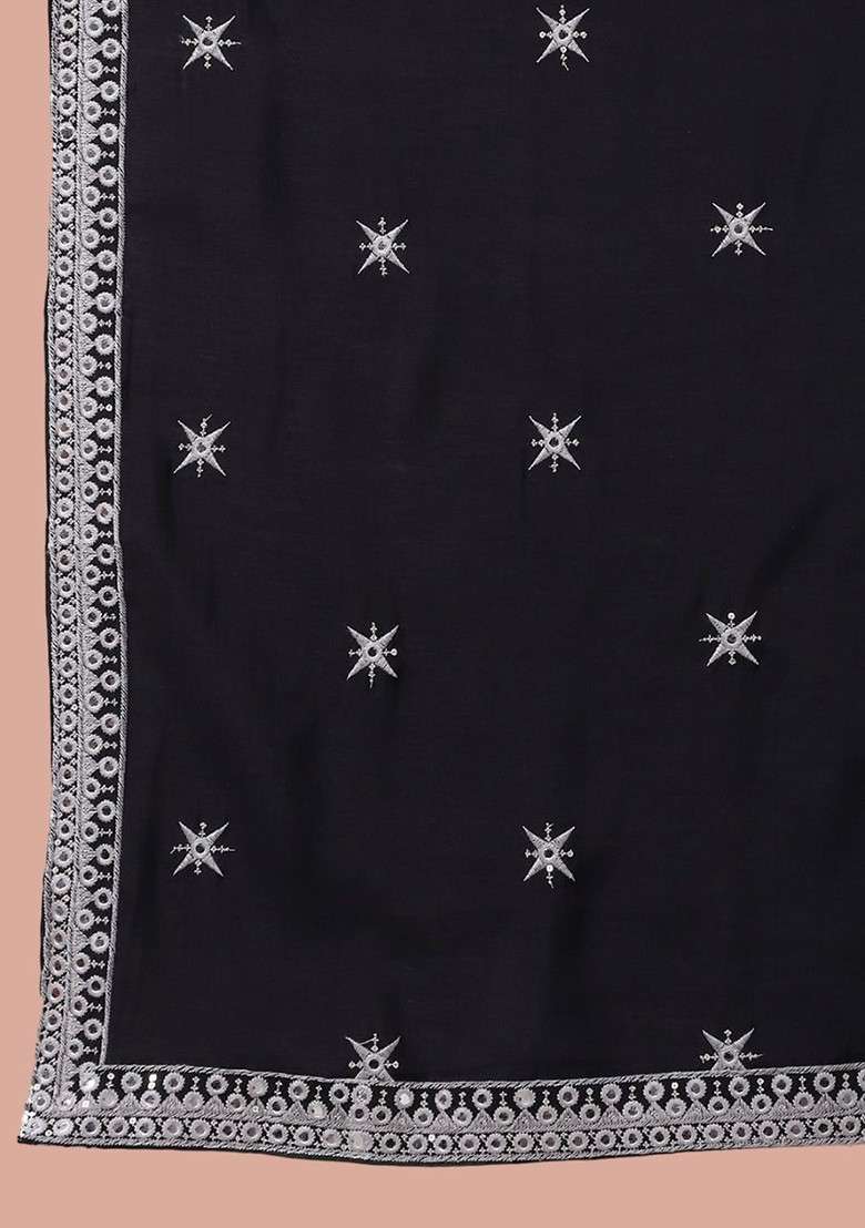 Grey Embroidered Poly Blend Kurta Set For Men - Indya