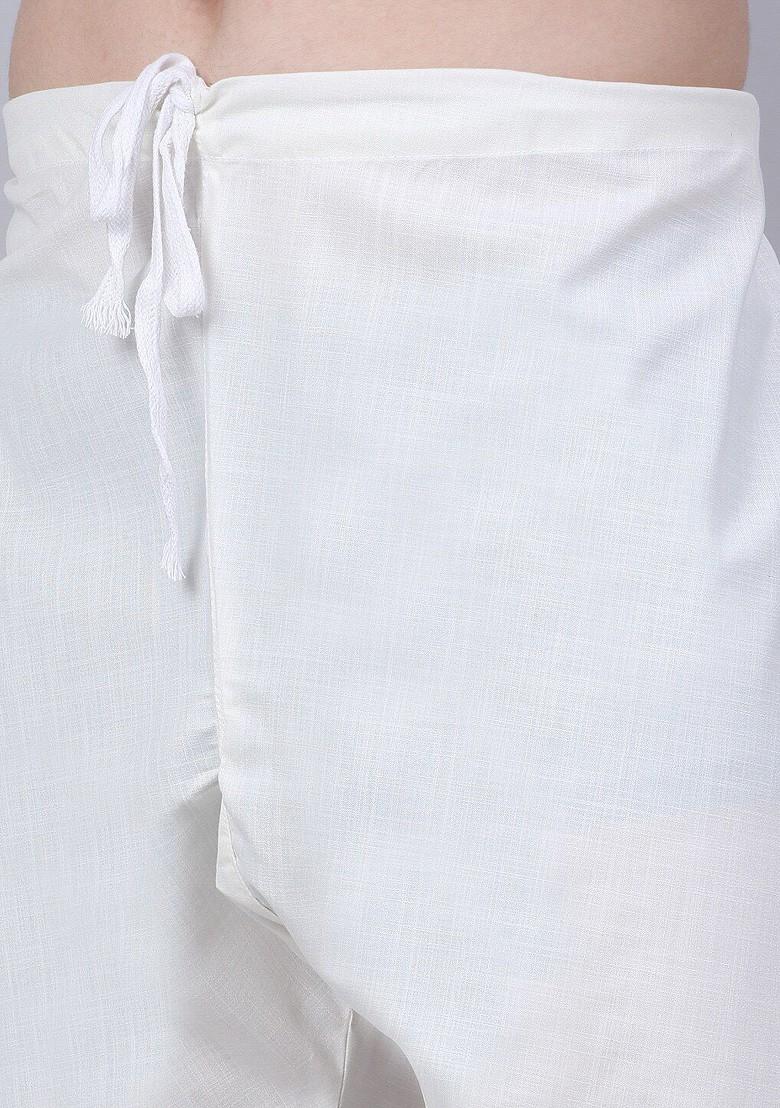 Peach Embroidered Poly Blend Kurta Set For Men