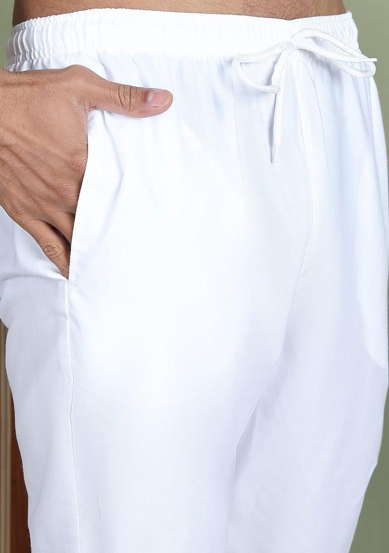 Olive Embroidered Poly Blend Kurta Set For Men