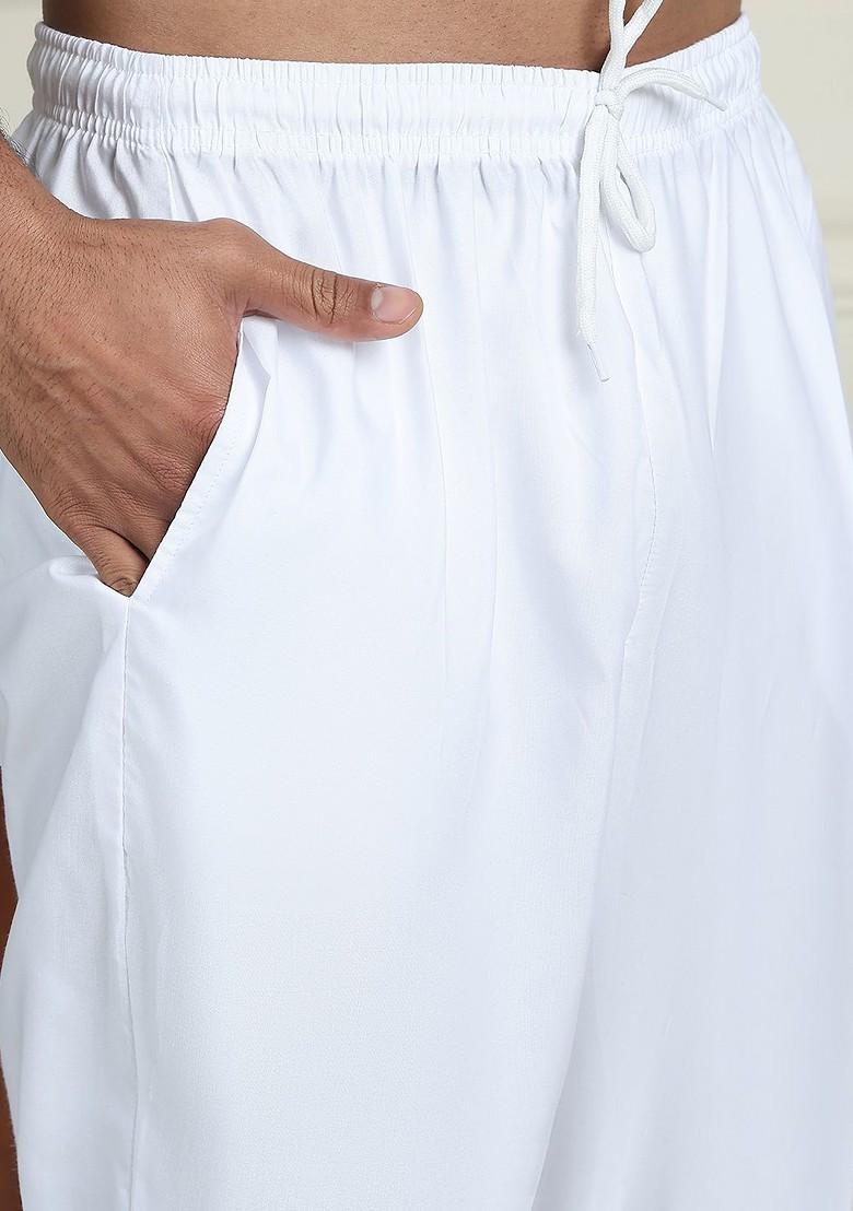 Mustard Yellow Embroidered Poly Blend Kurta Set For Men