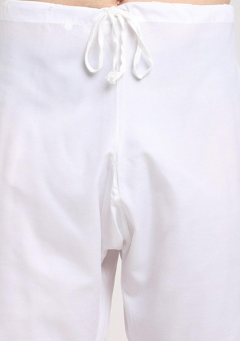 Mustard Yellow Embroidered Poly Blend Kurta Set For Men