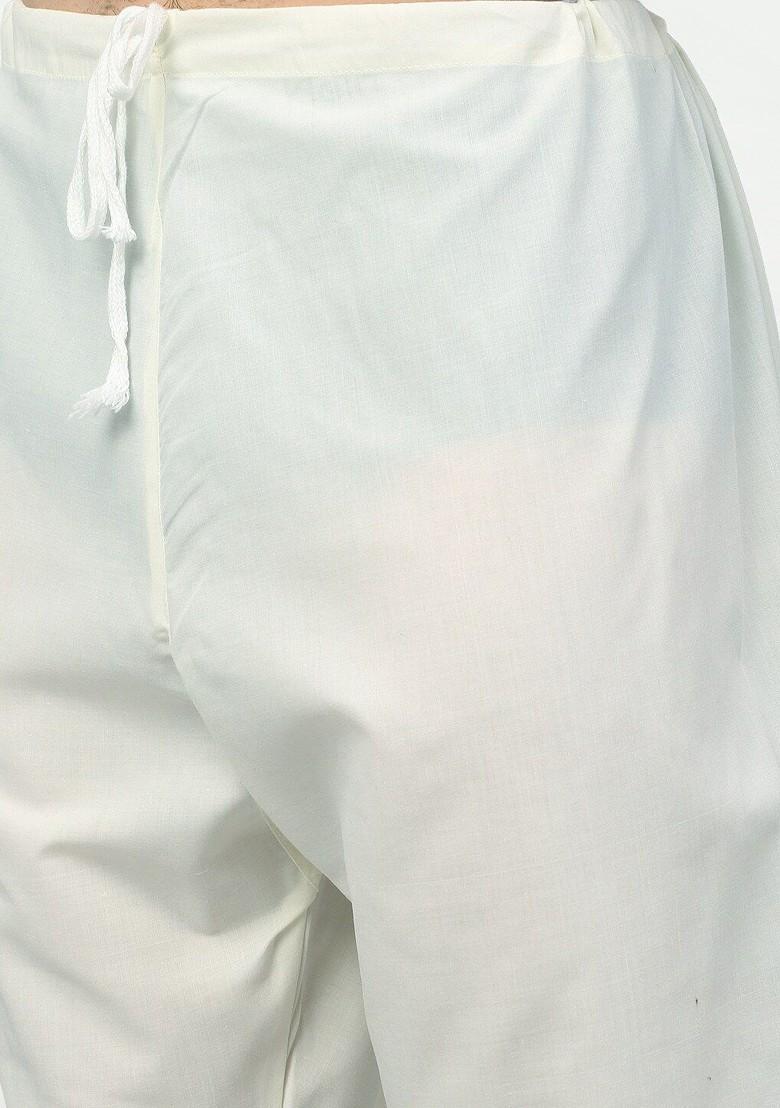 Mustard Yellow Embroidered Poly Blend Kurta Set For Men