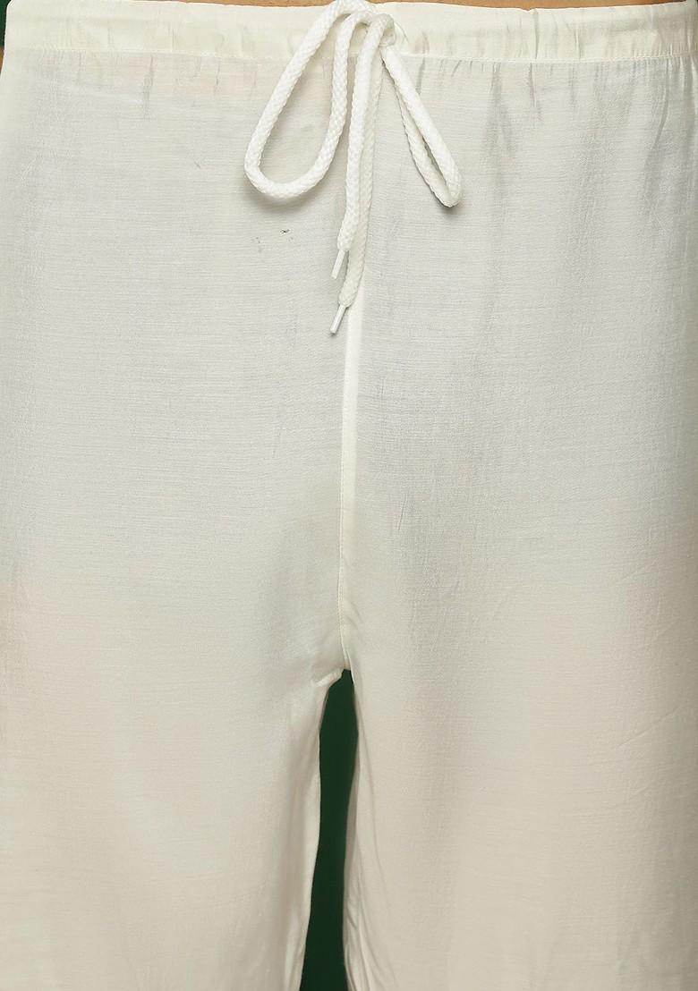 Navy Blue Embroidered Poly Blend Kurta Set For Men