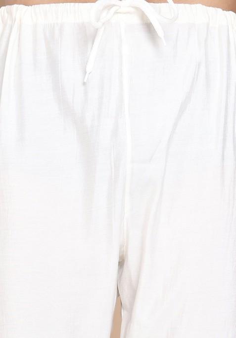 Green Embroidered Poly Blend Kurta Set For Men