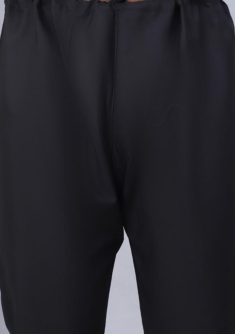 Olive Embroidered Poly Blend Kurta Set For Men