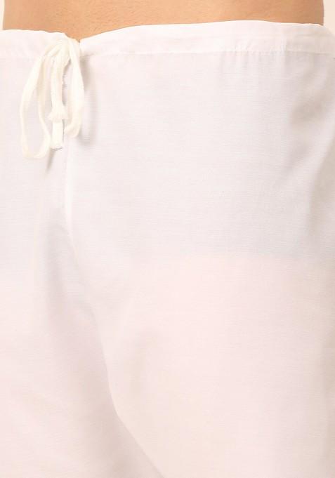 Black Printed Poly Blend Kurta Set For Men