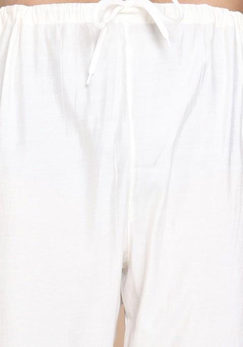 Mustard Yellow Embroidered Poly Blend Kurta Set For Men