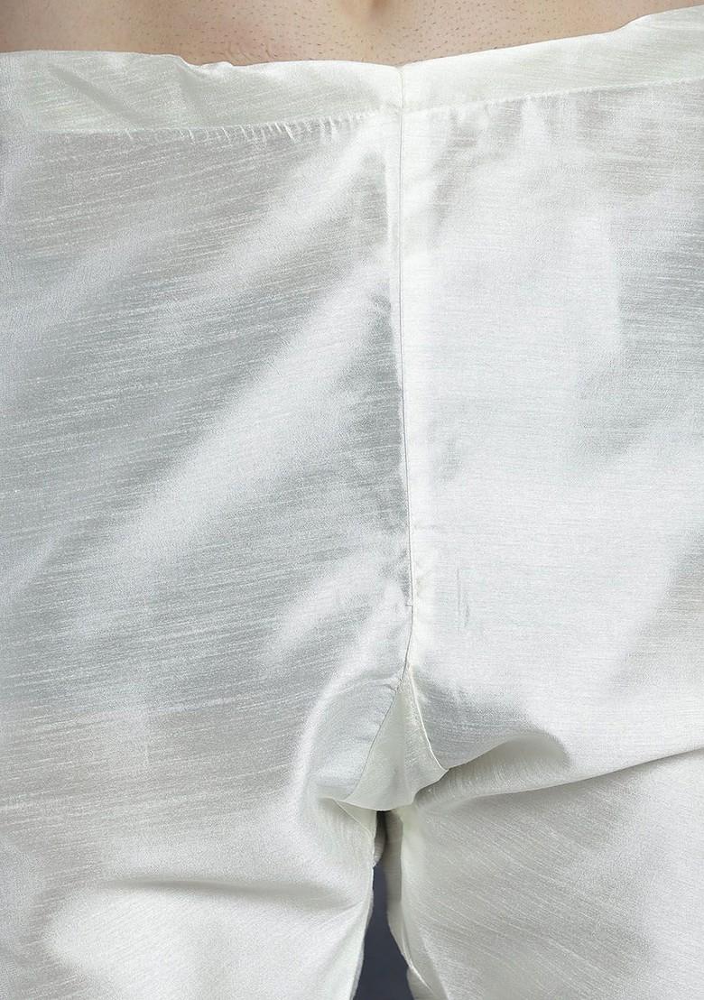 Navy Blue Printed Poly Blend Kurta Set For Men