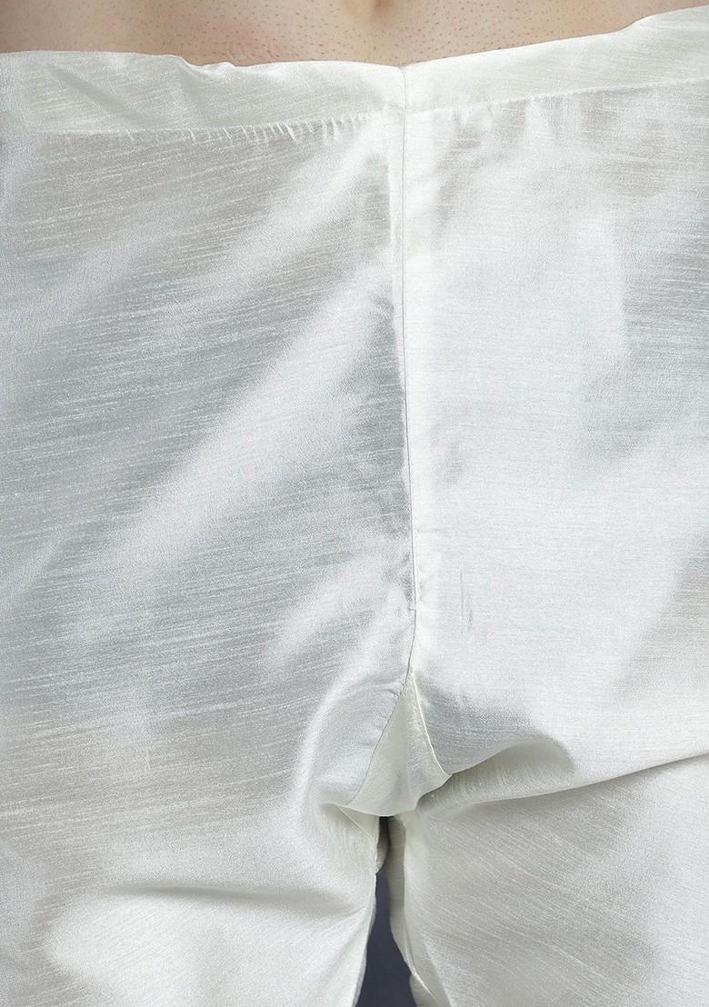 Olive Printed Poly Blend Kurta Set For Men