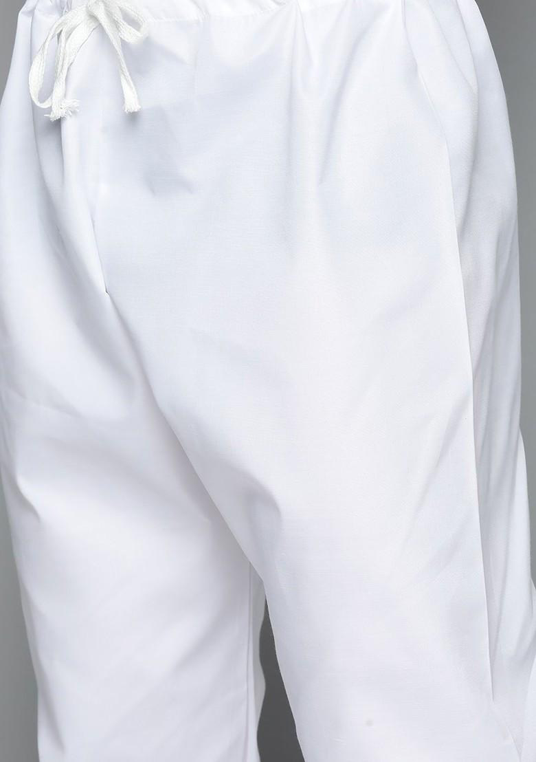 Mustard Yellow Embroidered Poly Blend Kurta Set For Men